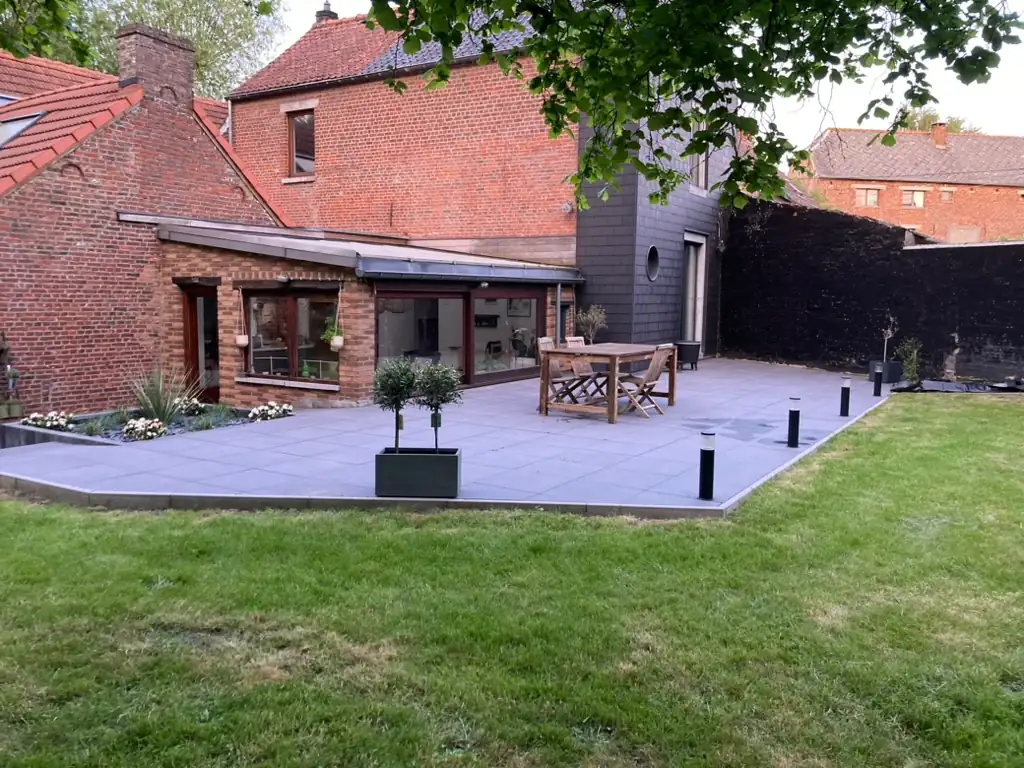 Terrasse en dalles beton